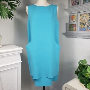 Oscar de la Renta Turquoise w/ Big Deep Pockets - Minimalist Luxury Relaxed 10